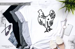 Hen Meadow Animal - Papercut Template SVG EPS DXF PNG Product Image 2