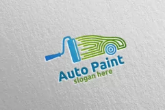 Car Painting Logo with Brush and Sport Car Concept 10 Product Image 4