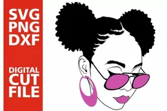 Black Woman with glasses svg, Afro puffs, Black Girl Magic Product Image 2