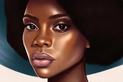 Afro girl clipart, Black woman clipart Product Image 3