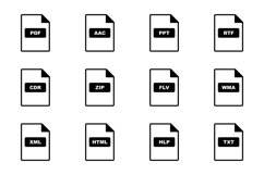 Set Of File Formats Icons Product Image 1