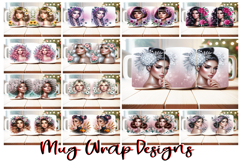 170 Feminine Mug Wrap Designs 11oz &amp; 15oz PNG Afro, Floral Product Image 8