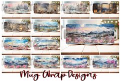 120 Flower Mug Wrap Bundle, Floral Sublimation PNG, Snowman Product Image 5