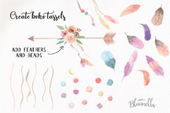 Watercolor Create Your Own Arrows Floral Clipart DIY Elements Flowers Set 60 Pieces Feathers Product Image 4