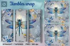 Dragonfly Tumbler Sublimation, 20oz Tumbler Wrap Product Image 1