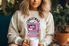 Christmas Movie Junkie | Pink Retro Christmas Sublimation Product Image 2