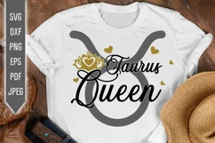 Taurus Queen Svg. Zodiac Sign Birthday. Horoscope dxf, png Product Image 1