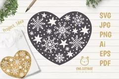 Scandinavian Style X-mas Heart SVG, Christmas Decor Cut File Product Image 1