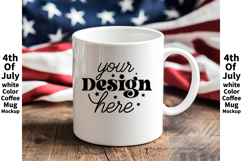4th of July white 11oz blank coffee mug mockup Product Image 1