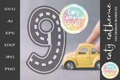 Road Map Kids Birthday Number Nine SVG Cut File Product Image 1