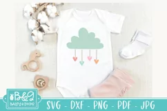 Cute Baby SVG - Cloud With Hearts - Newborn SVG Cut File Product Image 4