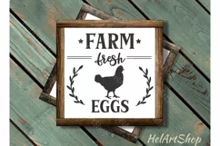 Farm Fresh eggs svg, Home sign svg, Rustic svg, Wood sign Product Image 1