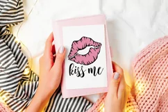 Kiss Me SVG | Lips SVG | Pink Lips Design | Valentines Day Product Image 5