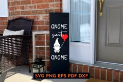 Valentines day porch sign. Vertical sign svg. Gnome Product Image 1