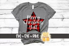 Merry Christmas Y'all - Christmas SVG Files - Buffalo Plaid Product Image 1