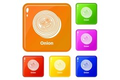 Onion icons set vector color Product Image 1