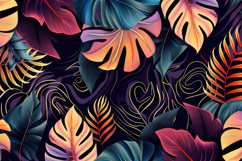 Vibrant Tropical Leaves Background Wallpaper Product Image 1
