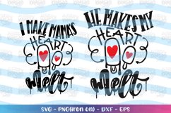 Valentines svg Matching shirts He makes my heart melt baby Product Image 1