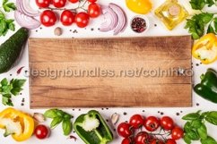 Fresh Organic Vegetables and cutting board Product Image 1