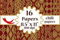Gold Wedding Damasks, GOLD WEDDING PAPER, Maroon gold papers Product Image 1