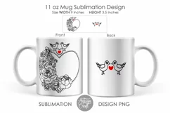 Sublimation mug templates, love birds, Heart of Roses Product Image 1