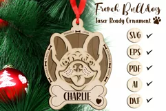 French Bulldog layered laser cut Ornament Product Image 2