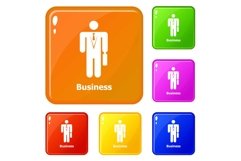 Business icons set vector color Product Image 1