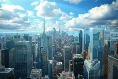 New york city skyline stretching to the horizon on a sunny d Product Image 1