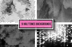 9 Halftone backrounds +BONUS. Product Image 2