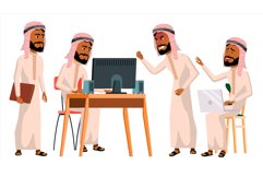 Arab Man Office Worker Vector. Saudi, Emirates, Qatar Product Image 1