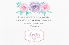 Watercolor roses floral clipart Product Image 5