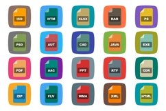 Set Of File Formats Icons Product Image 1