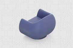 Isometric Arm Chair 3D isolated render Product Image 1