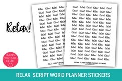Relax Planner Sticker I Script Words Planner Stickers Product Image 1