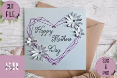 3D Mother’s Day heart card | Paper cutting | Mother’s Day Product Image 1