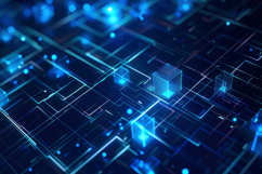 Blue Glowing Geometric Background Wallpaper Product Image 1