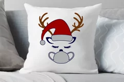 CHRISTMAS Mask SVG PNG EPS DXF Reindeer SVG Face Mask SVG Product Image 5