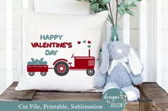 Happy Valentine Tractor SVG, Sublimation, Printable Product Image 3