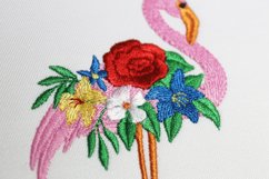Flamingo with Flowers Embroidery 4 sizes Product Image 2