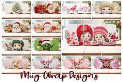 100 3D Christmas Tree Mug Wrap Bundle, Gnome Sublimation PNG Product Image 6