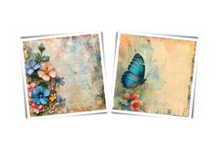 Watercolor scrapbooking pages backdrop JPG - wall of flowers Product Image 5