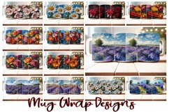 100 Mega Bundle 3D Flower Mug Wrap Designs PNG, Spring PNG Product Image 6