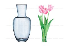 Watercolor glass vases clipart set - Flower vases PNG Product Image 2