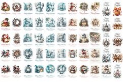 Merry Christmas Card. Printable cards BUNDLE Product Image 6