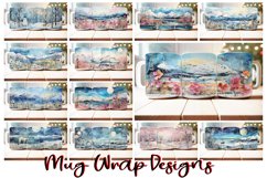 120 Flower Mug Wrap Bundle, Floral Sublimation PNG, Snowman Product Image 6