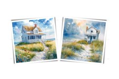 Watercolor houses by the sea clipart Product Image 4