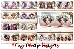 170 Feminine Mug Wrap Designs 11oz &amp; 15oz PNG Afro, Floral Product Image 9