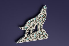 Animal laser cut file - Wolf Mandala Product Image 6