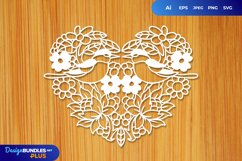 Bird Love Papercut SVG Product Image 1