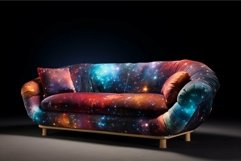 Cosmic-themed sofa on dark background Product Image 1